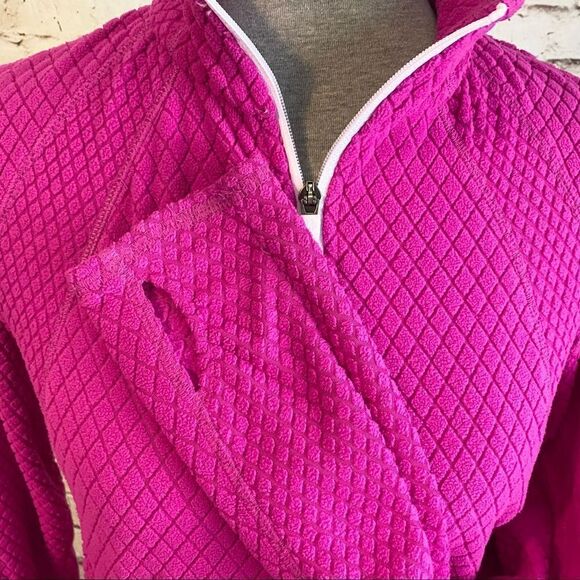 Tek Gear Quarter Zip Pullover Pink Thumb Holes Medium - Picture 2 of 6